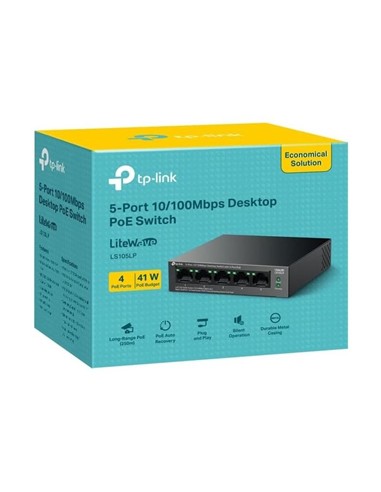 SWITCH TP-LINK ETHERNET 5 PUERTOS POE+ LS105LP