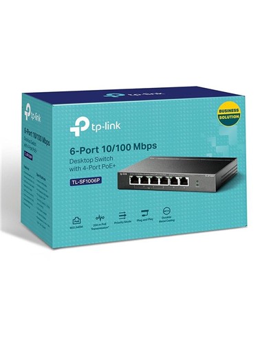 SWITCH TP-LINK ETHERNET 6 PUERTOS ( 4 POE ) TL-SF1