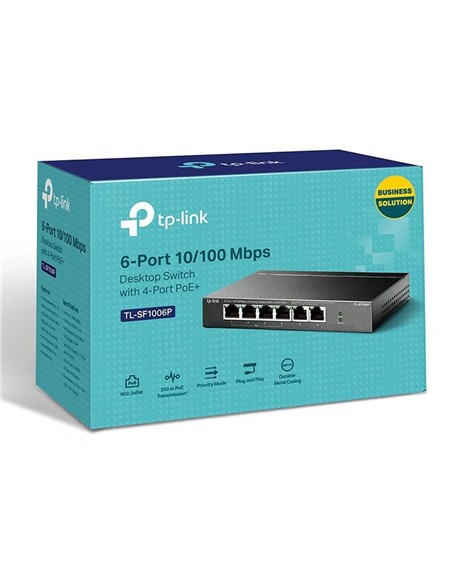 SWITCH TP-LINK ETHERNET 6 PUERTOS ( 4 POE ) TL-SF1