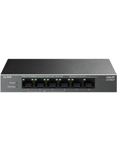 SWITCH TP-LINK ETHERNET 6 PUERTOS POE+ LS106LP