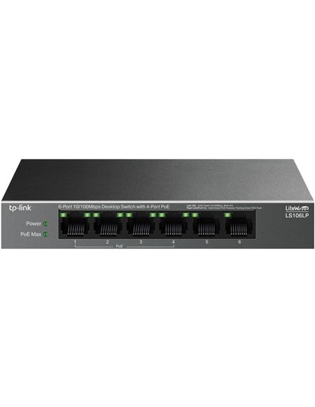 SWITCH TP-LINK ETHERNET 6 PUERTOS POE+ LS106LP