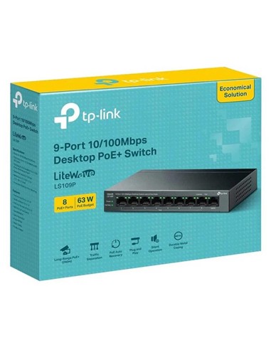 SWITCH TP-LINK ETHERNET 9 PUERTOS POE+ LS109P