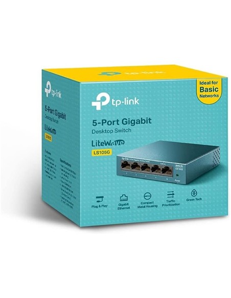 SWITCH TP-LINK GIGABIT 5 PUERTOS LS105G METALICO
