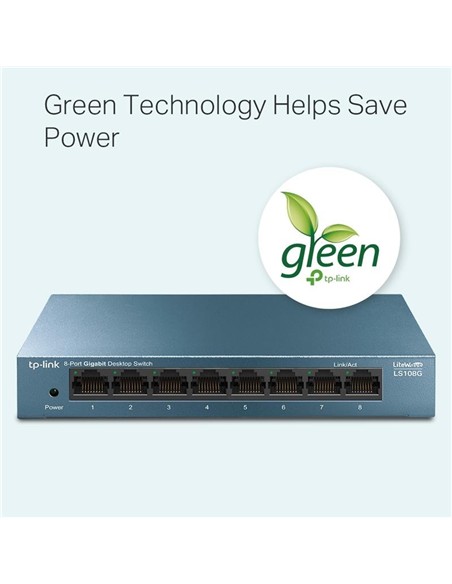 SWITCH TP-LINK GIGABIT 8 PUERTOS LS108G METALICO