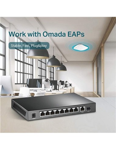 SWITCH TP-LINK GIGABIT 8 PUERTOS POE + 1 SFP TL-SG