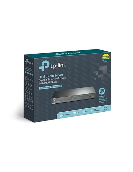 SWITCH TP-LINK GIGABIT 8 PUERTOS POE + 2 SFP TL-SG