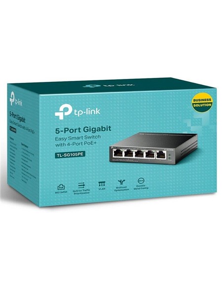 SWITCH TP-LINK TL-SG105PE GIGABIT 5 PUERTOS POE+ E
