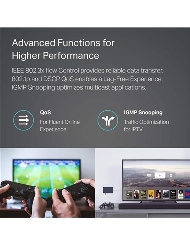 SWITCH TP-LINK TL-SG105S GIGABIT 5 PUERTOS METALIC