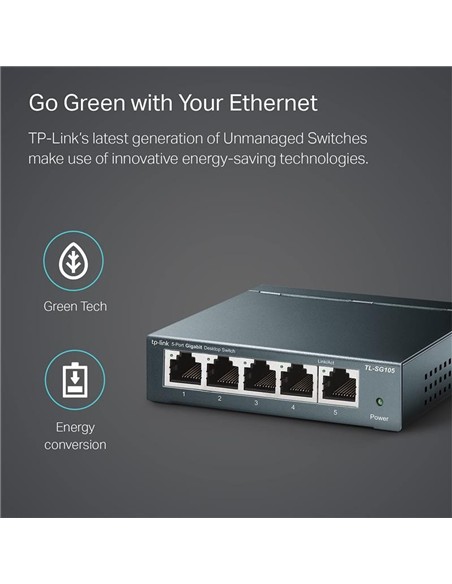 SWITCH TP-LINK TL-SG105S GIGABIT 5 PUERTOS METALIC