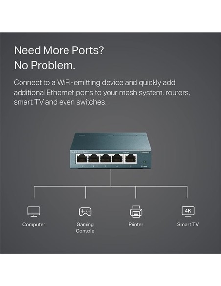 SWITCH TP-LINK TL-SG105S GIGABIT 5 PUERTOS METALIC