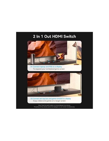 SWITCH/SPLITTER VENTION HDMI 2.1/H - X2HDMI/H USB-
