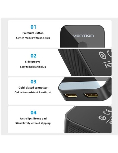 SWITCH/SPLITTER VENTION HDMI/H - X2 HDMI/H BIDIREC
