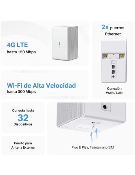 WIRELESS ROUTER MERCUSYS MB130-4G 4G LTE 150MBPS