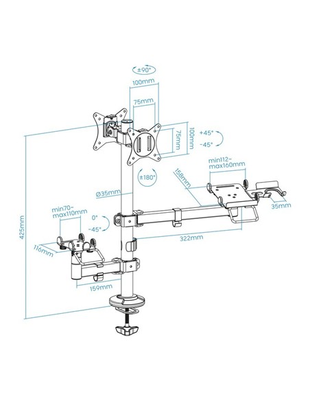SOPORTE DE MESA AVPOS 4-1 PARA TPV/MONITOR/IMPRESO