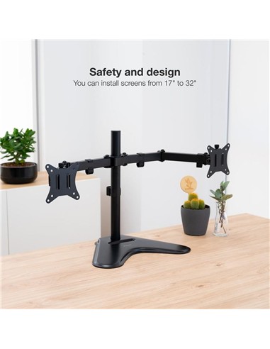 SOPORTE DE MESA MONITOR 2 TOOQ REG.ALTURA GIR. INC