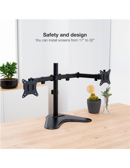 SOPORTE DE MESA MONITOR 2 TOOQ REG.ALTURA GIR. INC