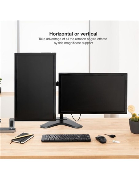 SOPORTE DE MESA MONITOR 2 TOOQ REG.ALTURA GIR. INC