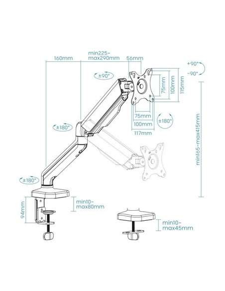 SOPORTE DE MESA TV MONITOR TOOQ ERGONOMICO ASISTID