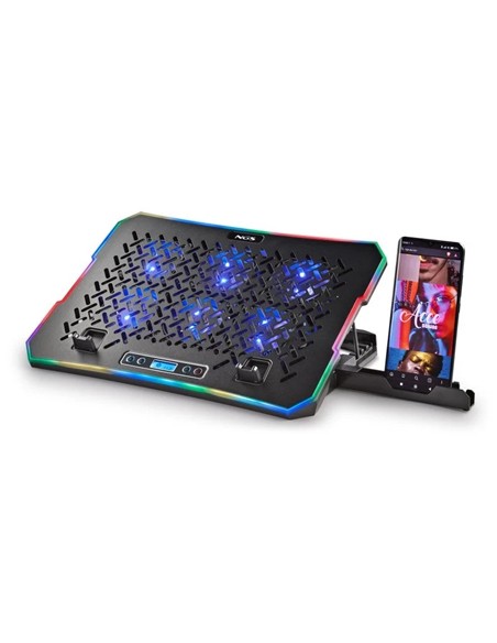 SOPORTE + VENTILADOR NOTEBOOK NGS HEROSTAND RGB BL