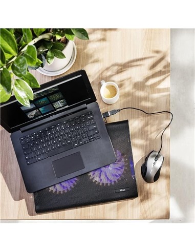 SOPORTE + VENTILADOR NOTEBOOK TRUST HASTA 17.4 BLA