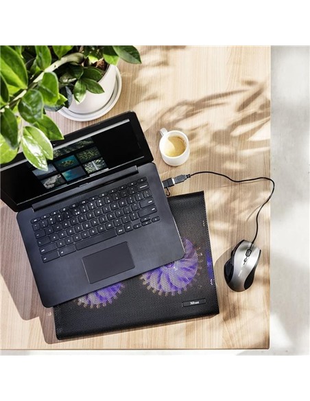 SOPORTE + VENTILADOR NOTEBOOK TRUST HASTA 17.4 BLA