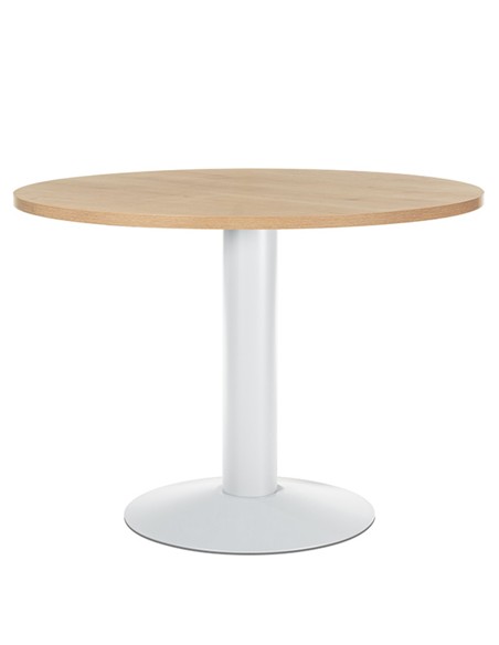 MESA DE REUNION REDONDA ROBLE