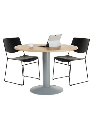 MESA DE REUNION REDONDA ROBLE