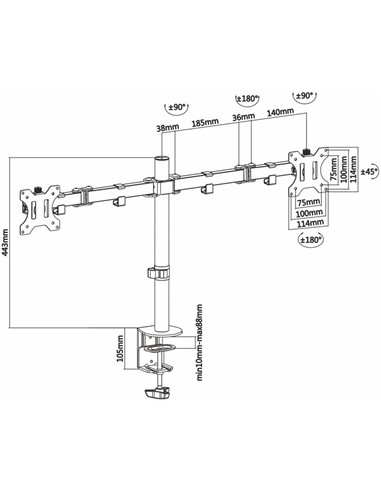 SOPORTE DE MESA TV/MONITOR AISENS 13-32 2 BRAZOS B
