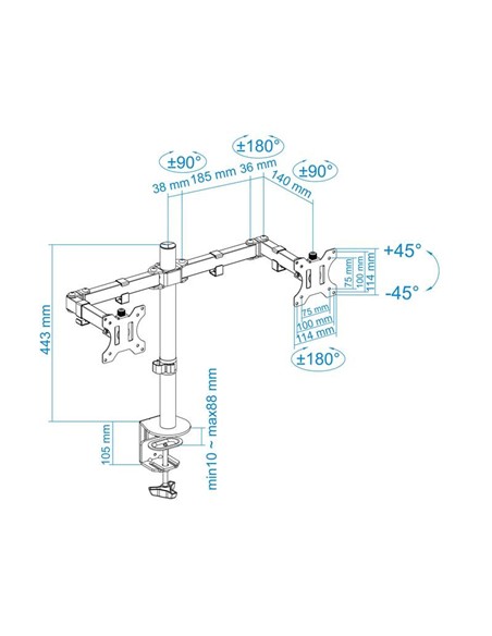 SOPORTE DE MESA TV/MONITOR TOOQ DB1232TN-B 13-32 2