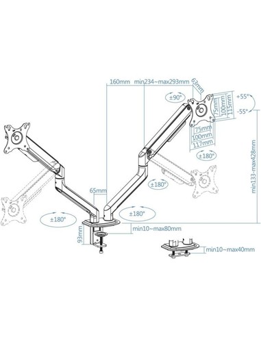 SOPORTE DE MESA TV/MONITOR TOOQ DB4132TNR-G 17-32