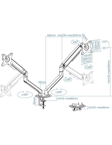 SOPORTE DE MESA TV/MONITOR TOOQ DB4132TNR-G 17-32