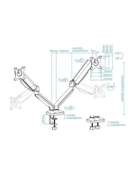 SOPORTE DE MESA TV/MONITOR TOOQ DB5132TNR-B 17-32