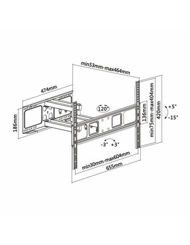SOPORTE PARED TV MONITOR AISENS 37-70 40KG INCLINA