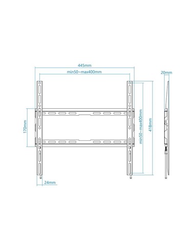 SOPORTE PARED TV MONITOR TOOQ 32-70 45KG BLACK