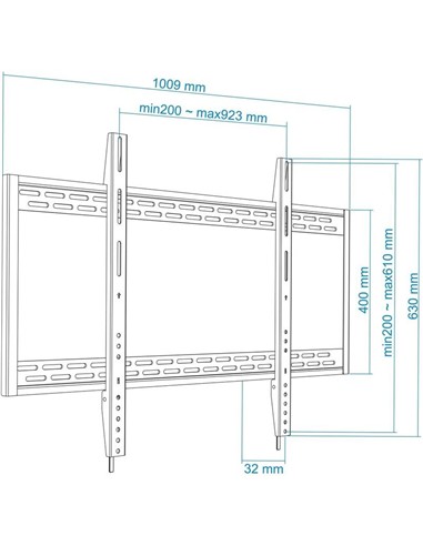 SOPORTE PARED TV MONITOR TOOQ 60-100 130KG BLACK