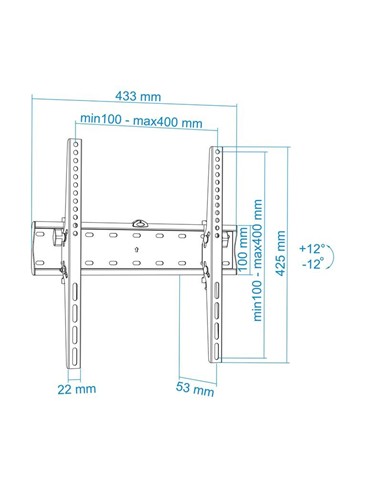 SOPORTE PARED TV/MONITOR TOOQ 32-55 40KG INCLINABL
