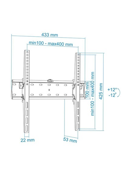 SOPORTE PARED TV/MONITOR TOOQ 32-55 40KG INCLINABL