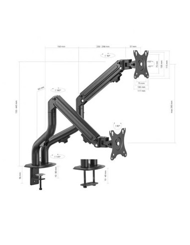 SOPORTE TV MONITOR AISENS 17-32 8KG 2 BRAZOS INCLI