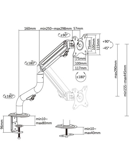 SOPORTE TV MONITOR AISENS 17-32 8KG INCLINABLE/GIR