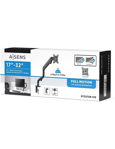 SOPORTE TV MONITOR AISENS 17-32 8KG INCLINABLE/GIR
