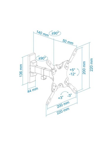 SOPORTE TV MONITOR TOOQ 13-42 GIRATORIO/INCLINABLE