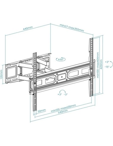 SOPORTE TV MONITOR TOOQ 37-80 40KG INCLINABLE/GIRA