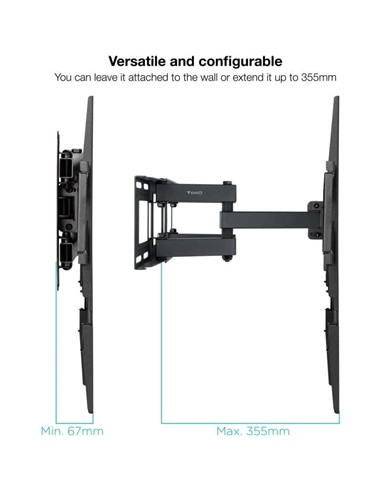 SOPORTE TV MONITOR TOOQ 37-80 40KG INCLINABLE/GIRA