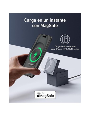 CARGADOR ANKER CUBO 3 EN 1 MAGSAFE AURICULARES+SMA