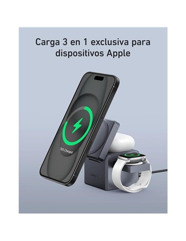 CARGADOR ANKER CUBO 3 EN 1 MAGSAFE AURICULARES+SMA