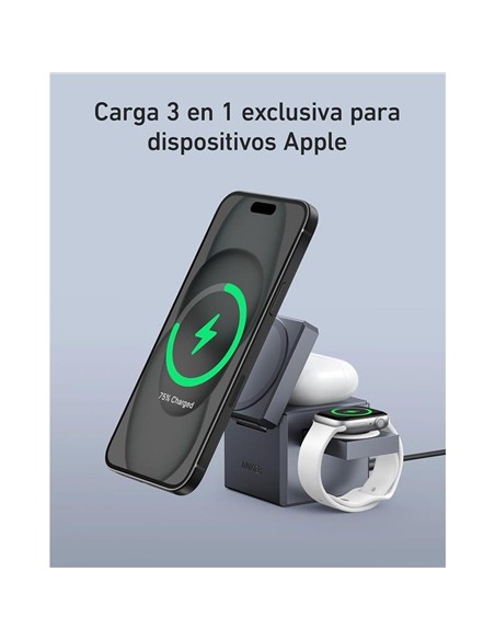 CARGADOR ANKER CUBO 3 EN 1 MAGSAFE AURICULARES+SMA