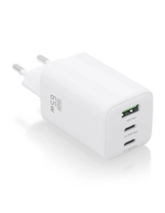 CARGADOR DE PARED AISENS GAN 2XUSB-C/USB-A 65W WHI