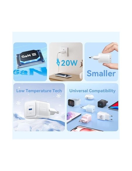 CARGADOR DE PARED VENTION GAN USB-C 20W ROSE