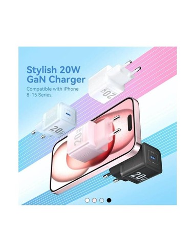 CARGADOR DE PARED VENTION GAN USB-C 20W ROSE