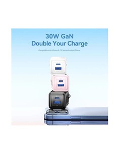 CARGADOR DE PARED VENTION GAN USB-C USB-A 30W ROSE 2